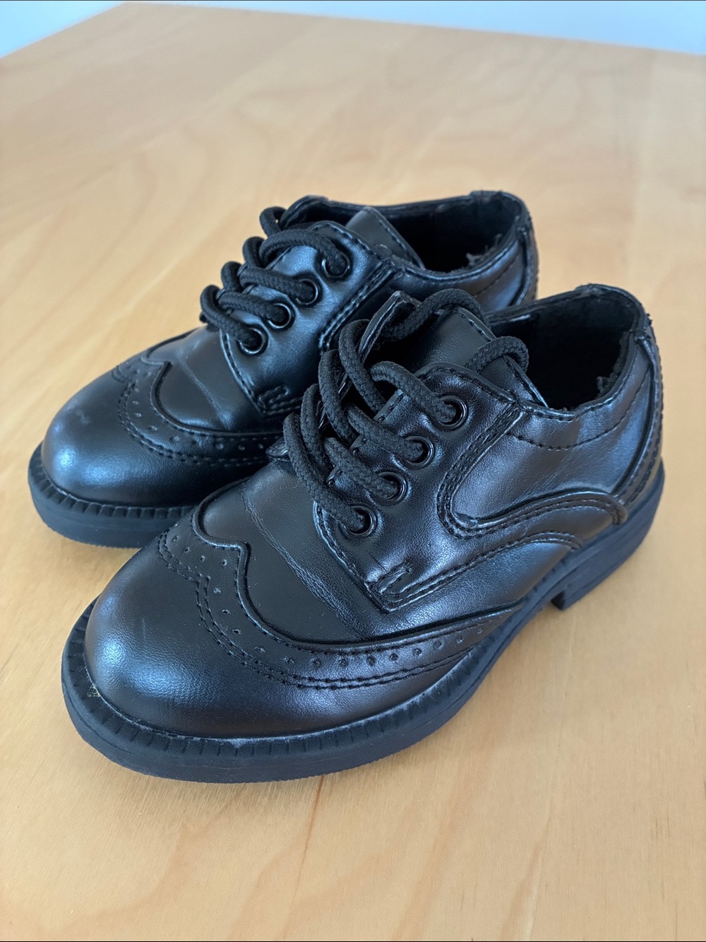 Protocol Classic Black Kids Lace-Up Dress Shoes